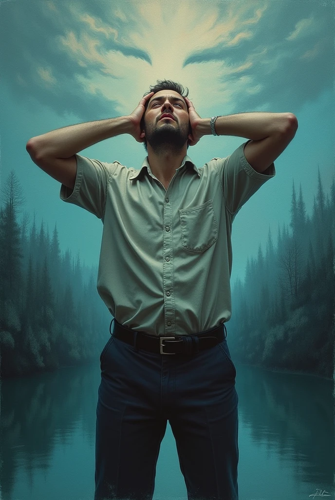 What makes the man in that painting shout
Does he hear the thunder of a howl
Does he hear the tremors of a roar
Piercing his insides like a drill.
What a terrible, chilling noise
It's the one he hears above that bridge
It seems to come from his mind,
The world is calm around him.
Did he have a vision of a ghost
Under the swirls of that sky
A transparent monster takes flight
Over that blue river that is reflected in our minds.
Although he seems to be drowning in complaints
He doesn't shout, He just covers his ears.