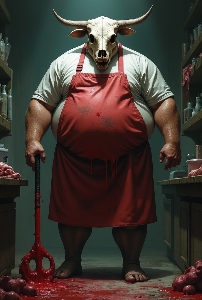 arafed man in a butcher shop with a knife in his hand, big butcher man posing scarily, butcher, butcher angry rotting zombie, wojtek fus, in a butcher shop, by Daniel Ljunggren, by Artur Tarnowski, by Ryan Barger, james gurney painting style, by Ludwik Konarzewski Jr