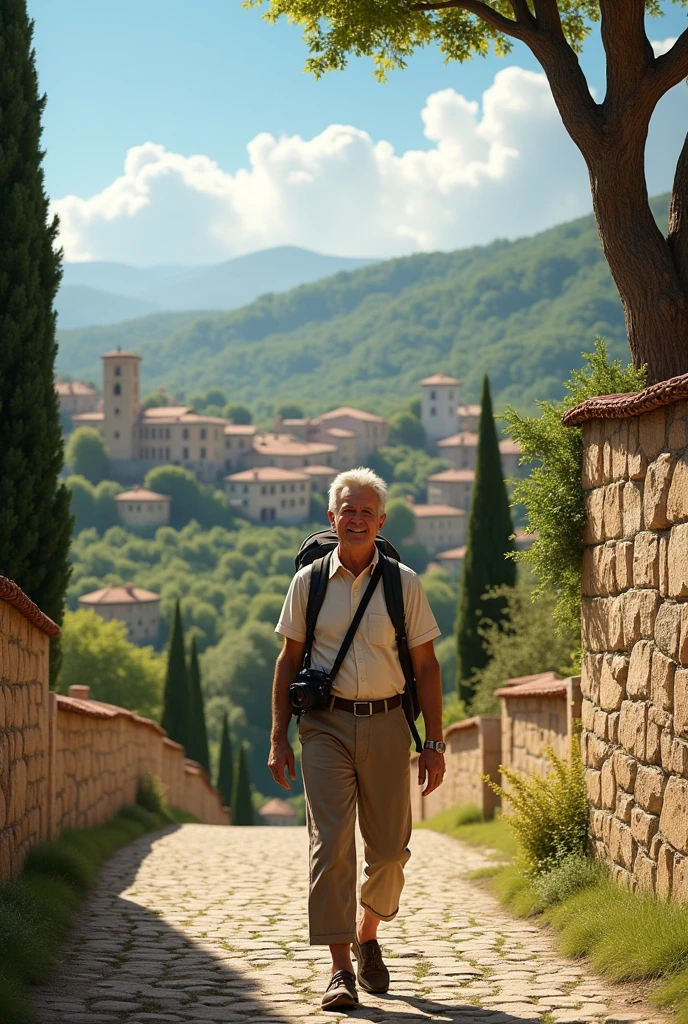 Guy traveling in Italy