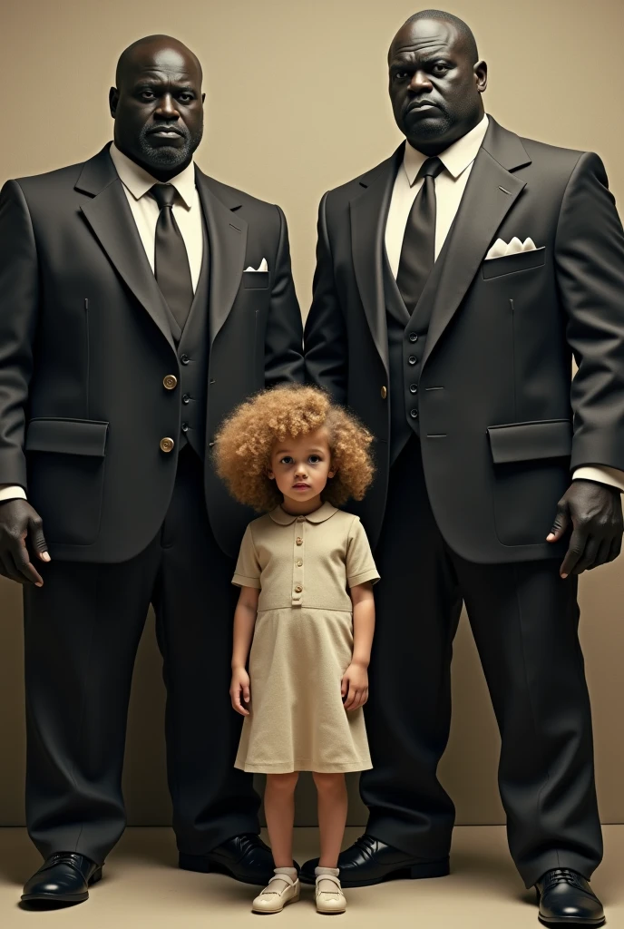 White Shirley Temple, black bodyguards.