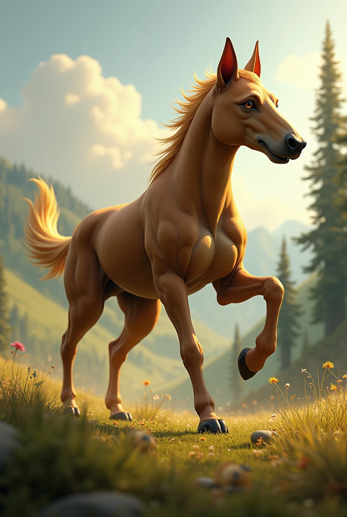 Dog with horse legs