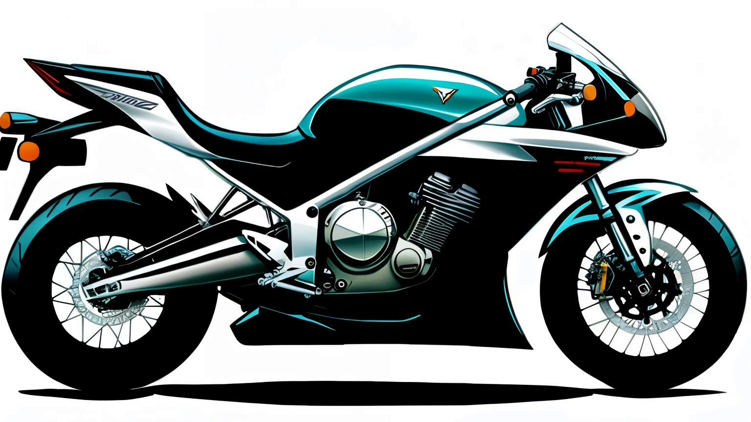 Motorcycle sideview concept sketch, big front fairing windshield head shape hybrid dolphin peregrine falcon hummingbird sailfish, honda cb650c 1981
