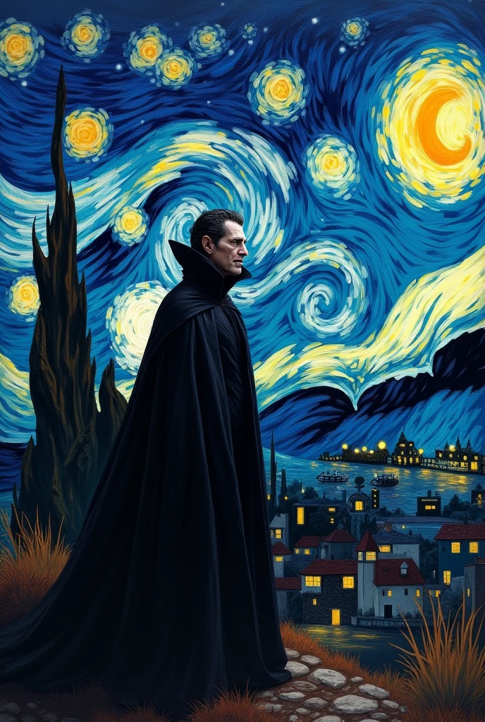 Dracula in Van Gogh's starry night