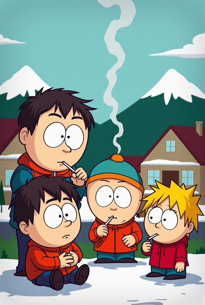 Drawing South Park smoking 