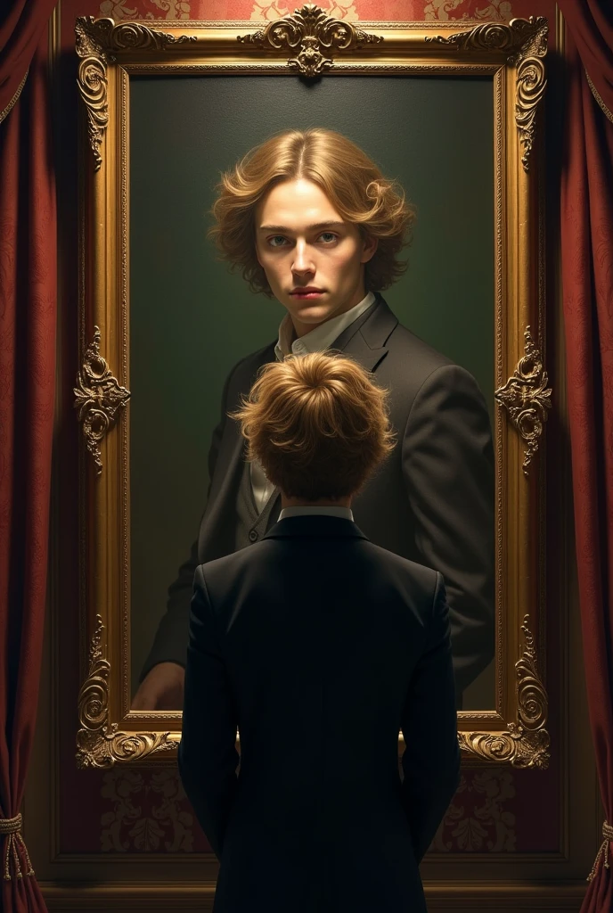 Dorian Gray looking at his portrait