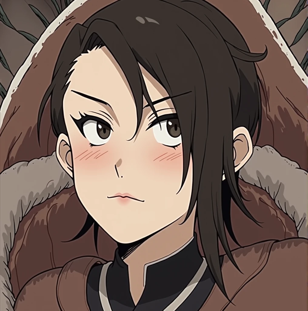 Make a black and white manga anime style color image of Amaya from the series "The Dragon Prince"