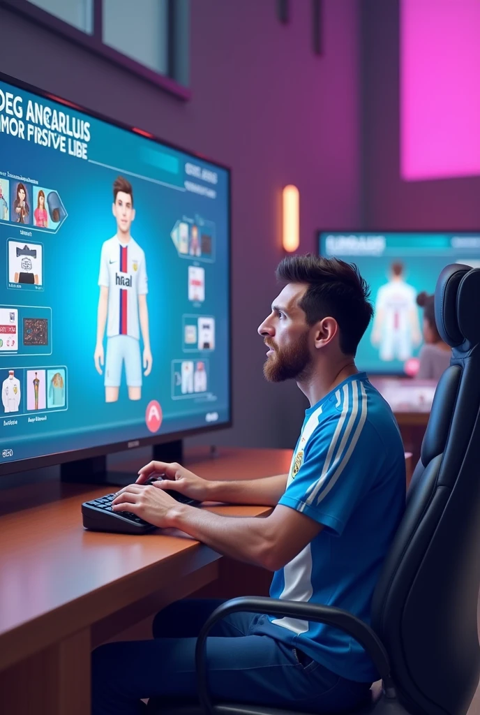 Messi playing Dress to impress in roblox