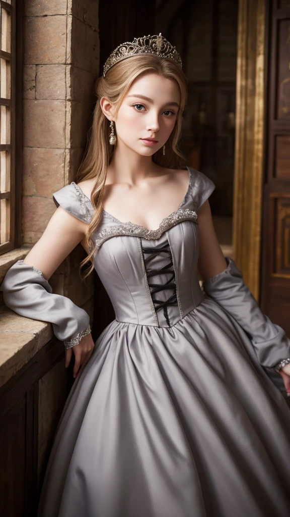 Queen Jane Grey, １６age、Upper Body、beautiful girl、Medieval European Dress