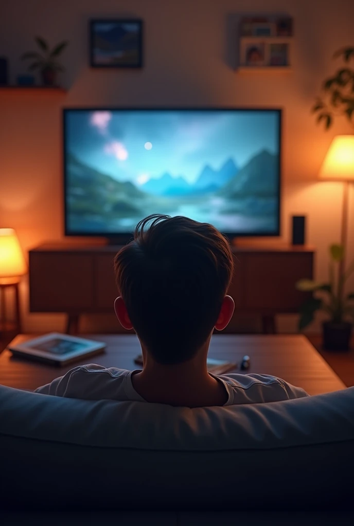 Create a person watching television