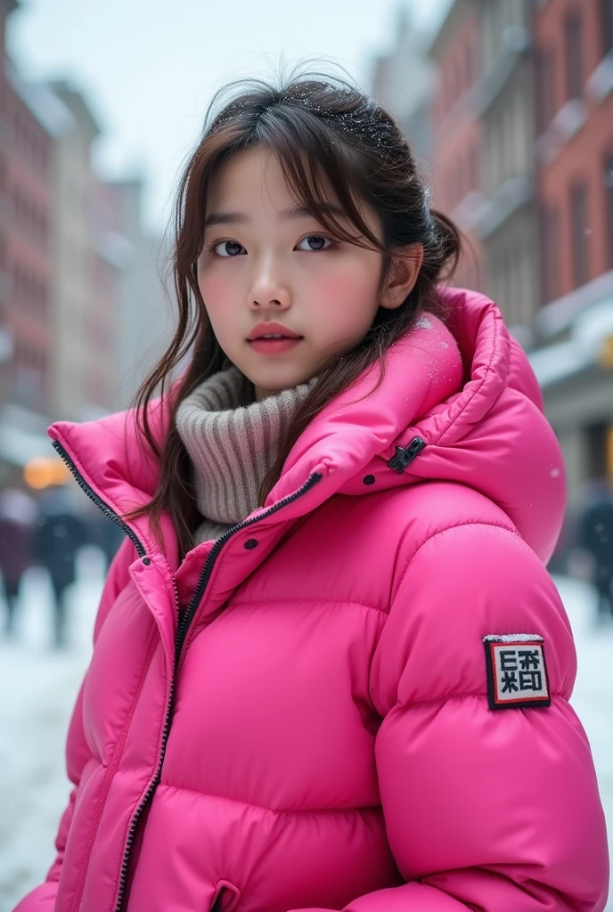 fille de 18 en doudoune rose