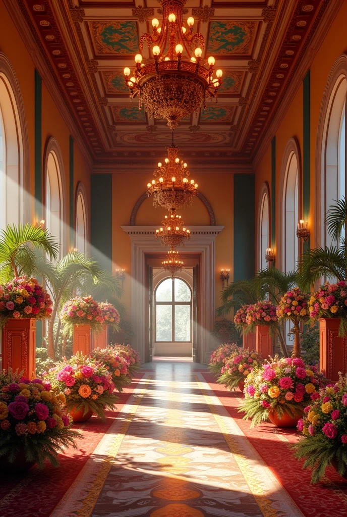 Empty party room, i.e., withouth People, containing decorations on the cavalhada theme. can make more than one image, with the interior and exterior