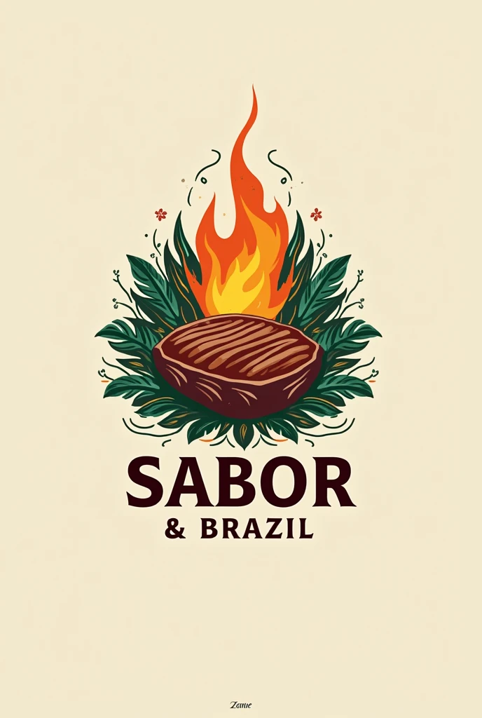  logo for a steakhouse named sabor & brazil in portuguese 