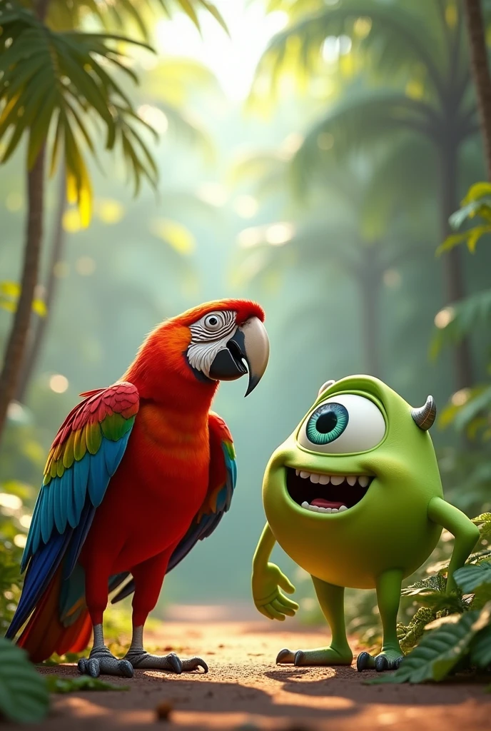 Mike Wasoski and a parrot