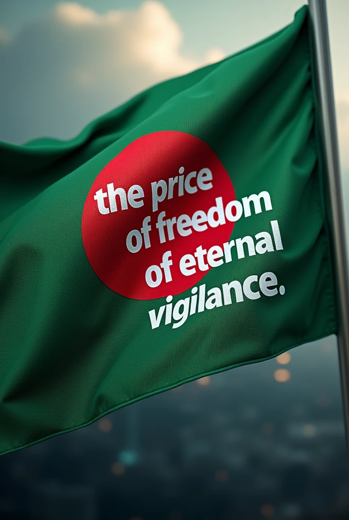 Write
the price of freedom is eternal vigilance on Bangladeshi flag