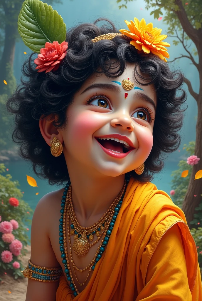 Shree Krishna laughing 