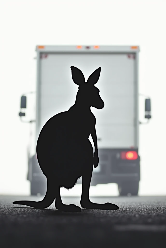 Kangaroo silhouette and white truck head. Corporate Image