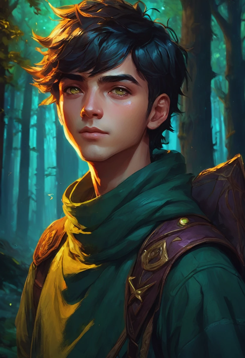 CLOSE UP eye a human boy walking in a dense forest, NIGHT,
MEDIEVAL STYLE,high fantasy RPG style, League of Legends-inspired art style, dynamic poses, detailed facial features, cinematic lighting, vibrant colors, dramatic atmosphere, gritty realism, masterpiece, best quality, ultra-detailed, VALORANT