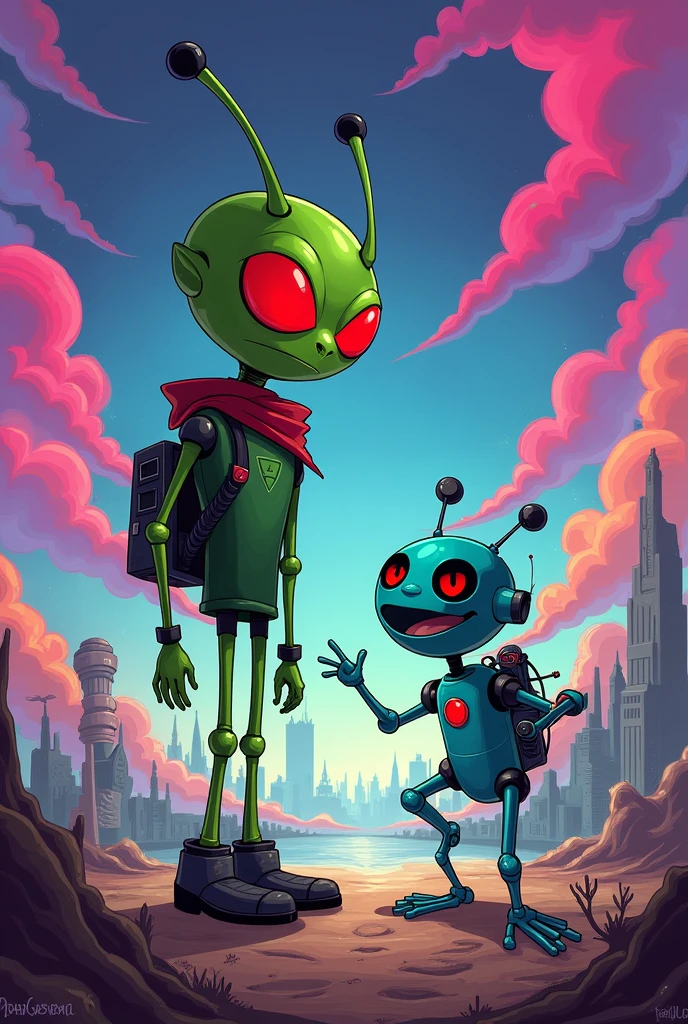Zim and Gir from Invader Zim