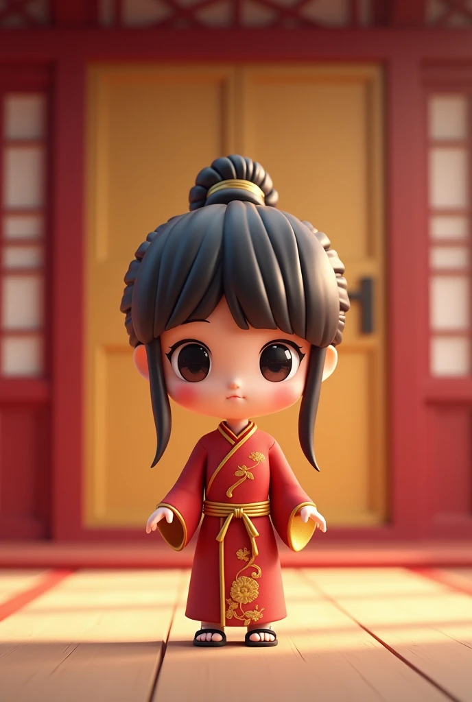 (masterpiece:1.2,Highest quality,High resolution),(Super detailed),8k,wallpaper,(Best illustrations,Anime Style),1 female,Chibi Character,master of success,cute,front,Are standing,Detailed hands,The background is the Kung Fu dojo,Chinese clothing for kung fu,Isometric 3D Diorama,Matte Paint,Gentle lighting,Japanese Style,Sanrio style