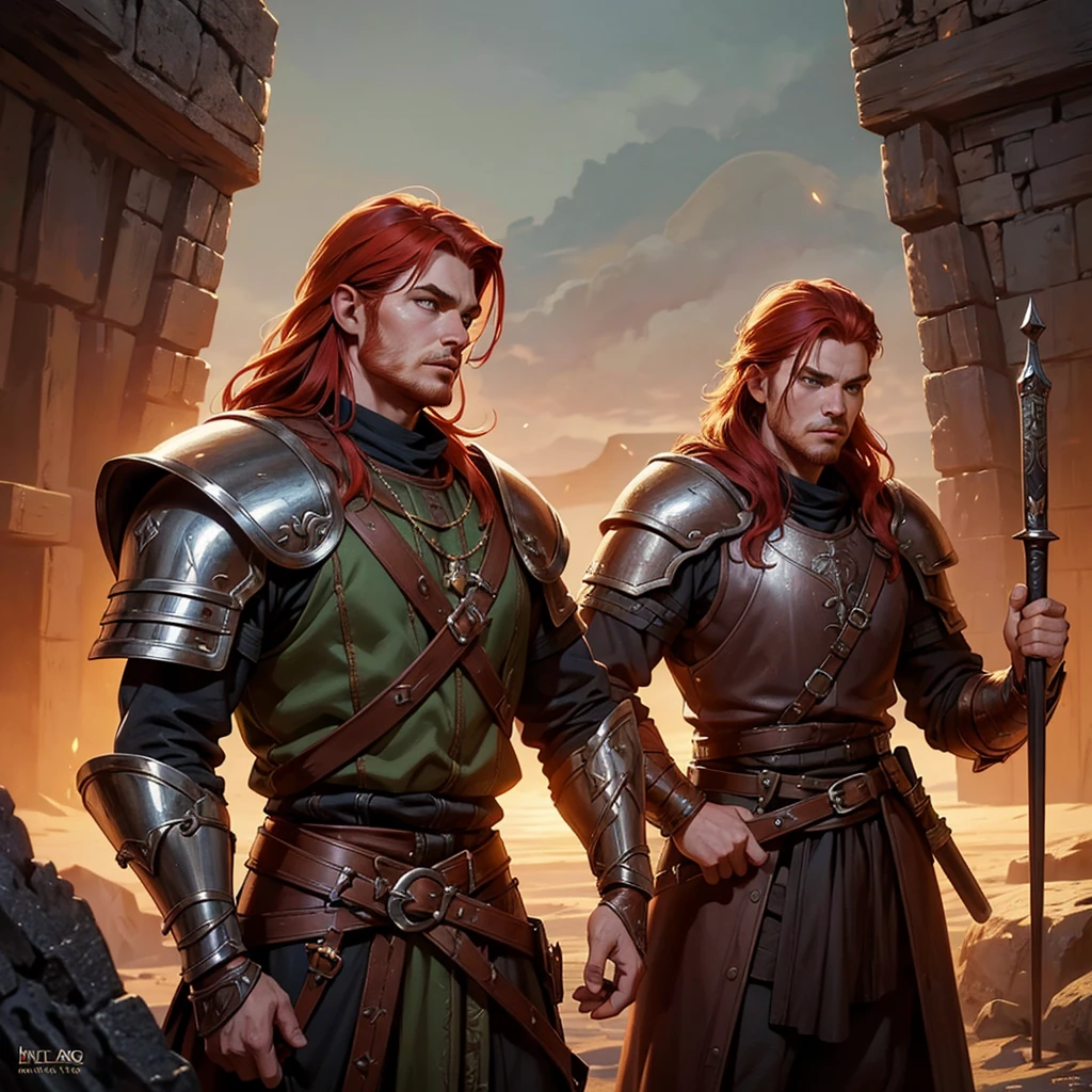 20 year old young man, redhead with viking features, full armor outfit, young and manly face, medieval fantasy, Fantasy Art, detailed fantasy digital art, estilo de Fantasy Art, fantasy style art., dark fantasy art, 4K fantasy art, epic estilo de Fantasy Art hd, detail hands, improve hand detail, with long sword