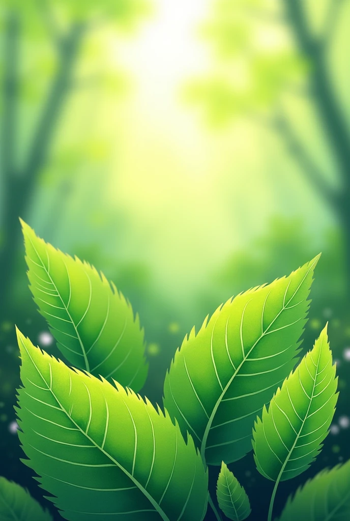 Leaves in the spring landscape, T-shirt design, Vector art
