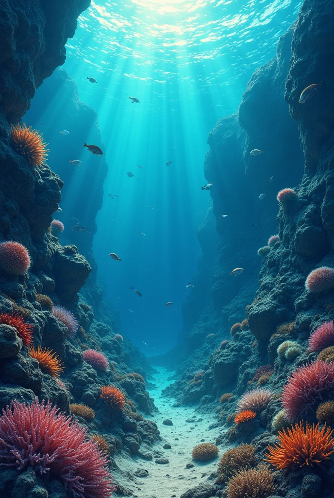 Location and Extent:

Coastal Zones: In areas near the coast, the benthic environment includes sandy bottoms, Rocky, and Muddy. These bottoms are influenced by sunlight, which allows the existence of algae and marine plants.
Ocean Depths: In the deepest zones, known as abyssal and hadal zones, the seabed is almost completely dark, with extremely cold temperatures and high pressure.
Soil Composition:

Sandy and Muddy Bottoms: On the coasts and continental shelves, the bottom can be composed of sand, limo, and Mud, where organisms like worms are found, molluscs, y crabs.
Rocky Bottoms: In areas where there are underwater mountains or rocky formations, corals develop, Sponges, and other organisms that attach to rocks.
Benthic Marine Life:

Sessile Organisms: Many benthic organisms, like Corals, Sponges, and Anemones, are fixed to the ground and depend on ocean currents for nutrients.
Motile Fauna: Other Organisms, like starfish, Sea Urchins, crabs, and benthic fish, they move across the bottom in search of food.
bioluminiscencia: In the depths, some organisms, like fish and squid, they have the ability to produce light through bioluminescence, which helps them attract prey or communicate.
Environmental Conditions:

light: In the deepest zones, sunlight does not reach, which forces organisms to adapt to total darkness. In shallower areas, sunlight allows the growth of algae and plants.
temperature: Temperatures range from warm in coastal areas to extremely cold in the abyssal depths.
pressure: As you descend into the ocean, pressure increases significantly, which affects the structure and survival of organisms.

