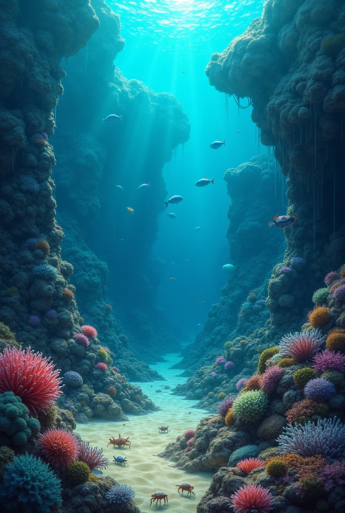 Location and Extent:
Coastal Zones: In areas near the coast, the benthic environment includes sandy bottoms, Rocky, and Muddy. These bottoms are influenced by sunlight, which allows the existence of algae and marine plants.
Ocean Depths: In the deepest zones, known as abyssal and hadal zones, the seabed is almost completely dark, with extremely cold temperatures and high pressure.
Soil Composition:
Sandy and Muddy Bottoms: On the coasts and continental shelves, the bottom can be composed of sand, limo, and Mud, where organisms like worms are found, molluscs, y crabs.
Rocky Bottoms: In areas where there are underwater mountains or rocky formations, corals develop, Sponges, and other organisms that attach to rocks.
Benthic Marine Life:
Sessile Organisms: Many benthic organisms, like Corals, Sponges, and Anemones, are fixed to the ground and depend on ocean currents for nutrients.
Motile Fauna: Other Organisms, like starfish, Sea Urchins, crabs, and benthic fish, they move across the bottom in search of food.
bioluminiscencia: In the depths, some organisms, like fish and squid, they have the ability to produce light through bioluminescence, which helps them attract prey or communicate.
Environmental Conditions:
light: In the deepest zones, sunlight does not reach, which forces organisms to adapt to total darkness. In shallower areas, sunlight allows the growth of algae and plants.
temperature: Temperatures range from warm in coastal areas to extremely cold in the abyssal depths.
pressure: As you descend into the ocean, pressure increases significantly, which affects the structure and survival of organisms.