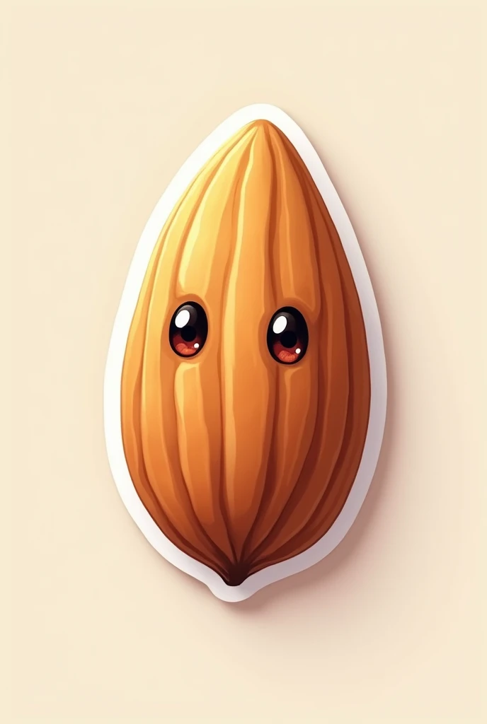 An image of a beautiful almond for a sticker, super small and high quality eyes 