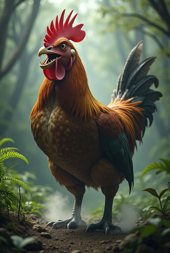 Chicken with dinosaur teeth