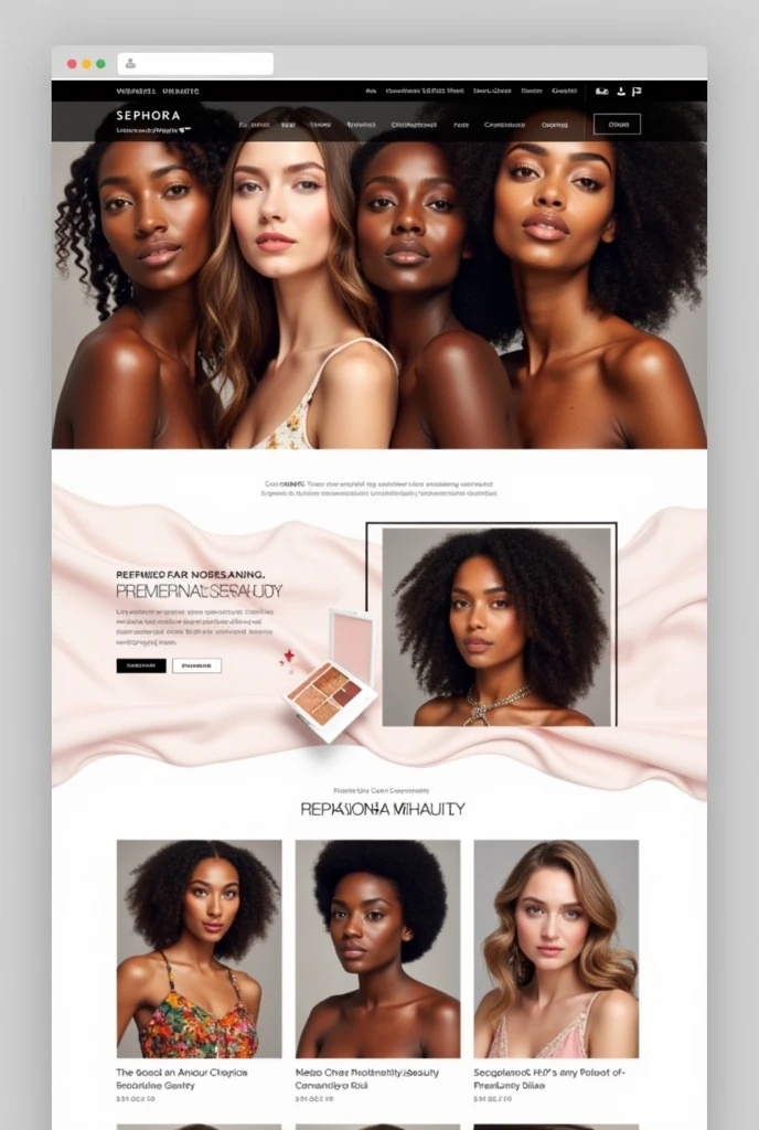 Create e website frontpage like sephora