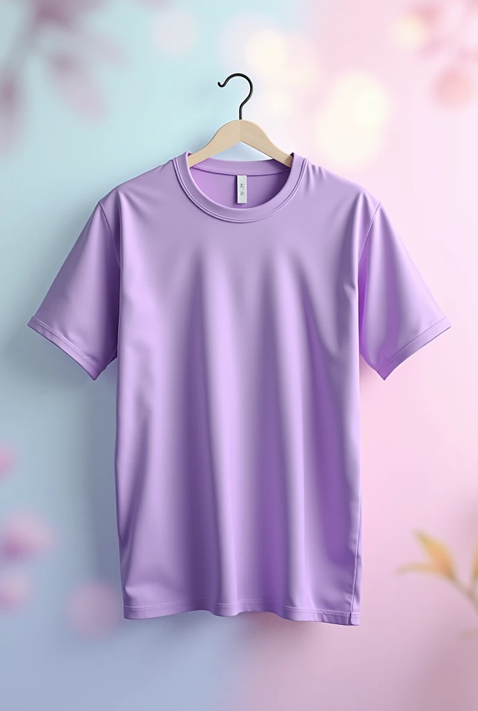 PURPLE LILAC T-SHIRT MOCKUP STYLE WITH PASTEL BACKGROUND COLORS