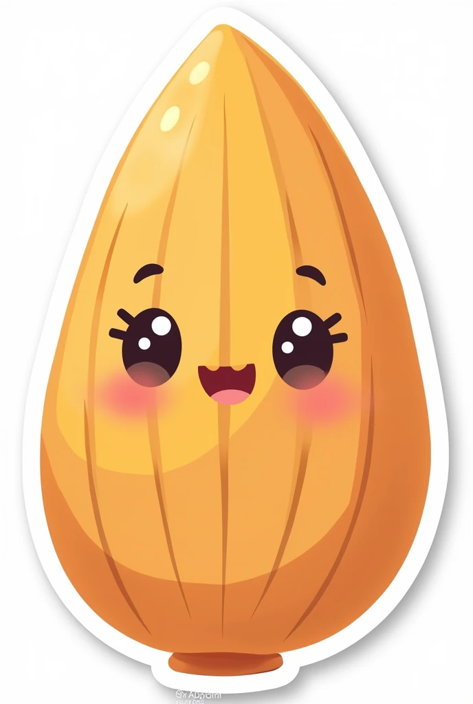 cute almond for sticker with super small eyes