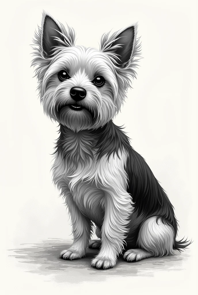 yorkie dog in sketch