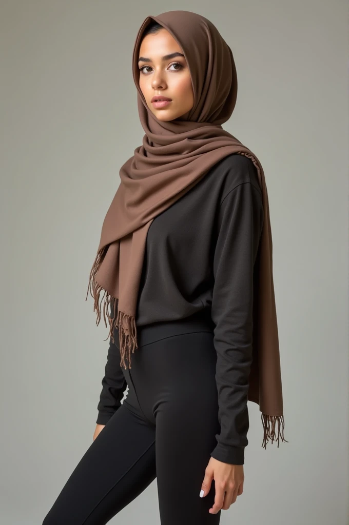 A hijab girl pee in her leggings
