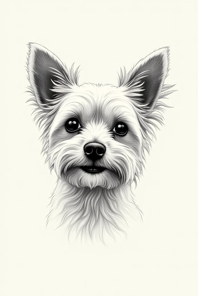 yorkie dog in sketch just face 