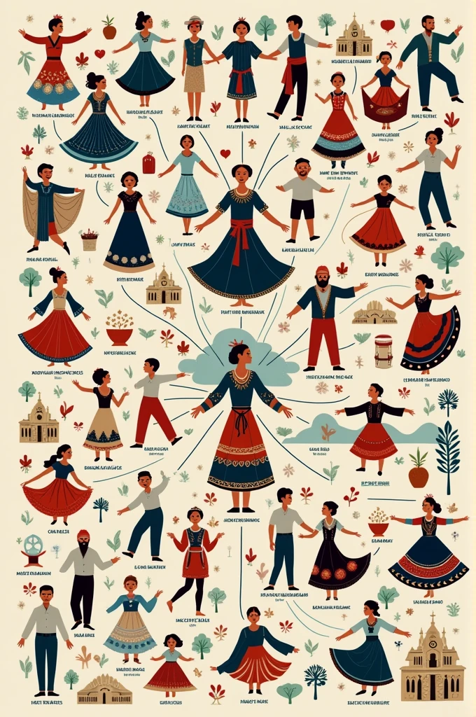 Create a mind map of dances from the Northeast region