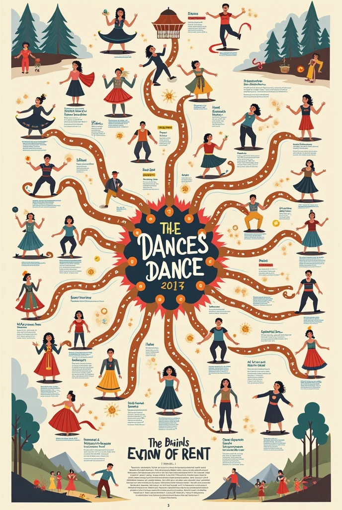 Create a mind map of dances from the Northeast region
With letters, not images
