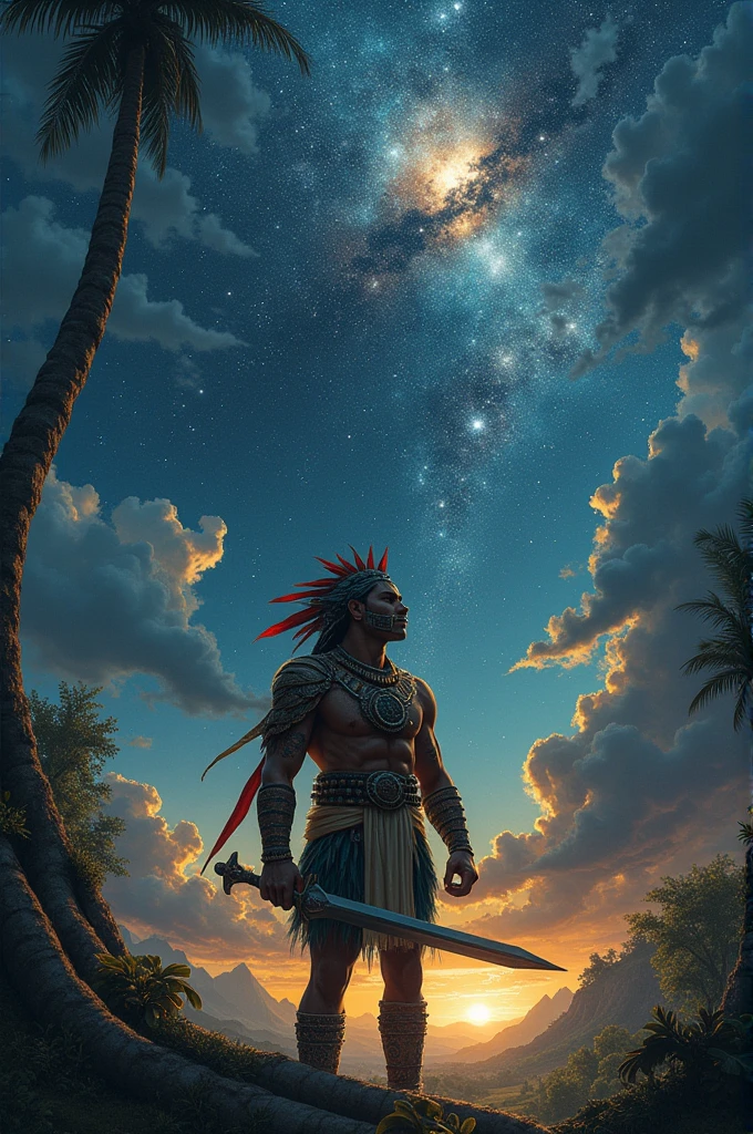 ## The Jaguar Warrior: The Son of the Gods In an ancient time, when the stars danced in the sky as if they were living beings, The star gods looked towards Earth with concern. The creation of the greatest divinity, the god Huitzilopochtli, was threatened by an army of evil led by the ruthless Tlazolteotl, the hyenas of the night who wished to consume the light of creation.
The gods, in his wisdom, They decided it was necessary to create a warrior who could confront such darkness.. At that moment, They summoned the king and queen of the Mexicas and revealed their will to them: They had to father a child who carried the power of the divine in his blood.. So, on a starry night, the Jaguar warrior was born, which was called Cuahuan, the son of Huitzilopochtli.
As Cuahuan grew up, His mother told him stories about his sacred lineage and the urgent need to prepare for the destiny that awaited him.. every day, Cuahuan immersed himself in training, perfecting his skills with the spear and sword, as well as its agility to move like a jaguar through the jungle. The years passed, and the boy grew into a young warrior of legendary prowess.
However, Not only the Jaguar warrior was the object of attention. The news of its existence reached the ears of Tlazolteotl, who, upon learning that a being engendered by the gods had arrived on Earth, He prepared his army in the shadows. Malevolent creatures emerged from the depths, preparing to end the light that Cuahuan represented.
### The Impending Battle Finally, the day of battle arrived. The sky darkened, and the stars hid behind threatening clouds, as if the gods themselves feared what was about to happen. Cuahuan gathered the warriors of his people, whoes le proclamaban como su líder y protector. However, looking towards the horizon, The young warrior saw a sea of enemies, a gigantic army