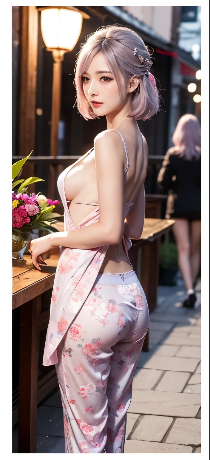 crystal eyes,oiran、short hair,((Three women:1.5))、Three people lined up,Hair tied up、Full body photo、Sexy Face,A look of complete lust、(((masterpiece)))、((Highest quality))、((超Realistic)),Very detailed、The perfect temptation、Best image quality、Fine-grained image quality、beautiful,korean beautiful girl,European,Italian, smile,jewelry,Realistic, High resolution, Soft Light,Hip Up, Glowing Skin, (Detailed face),night,Messy Hair,Attractive appearance,Perfect balance, (Realistic:1.3,Visual Arts,Written boundary depth、Highest quality,32K quality,masterpiece:1.3,High resolution,Tabletop:1.2),With a girl(19 years old),(Long Hair:1.2,pink silver hair:1.3),Clothes come off,I can see your thighs,I can see your pants,Perfect face with attention to detail:1.5,normal hand:1.5,normal finger:1:5,Normal legs:1.5,new year,shrine,Backstreets,background(Shining meteors),Exquisite design,Best lighting,Pale pink underwear,Thin cotton underwear,Thin string-shaped underwear,A beautiful girl with a slim figure,A glimpse of underwear,Charming beautiful girl,yukata,Thin cotton clothing,Prostitute,Prostitute,