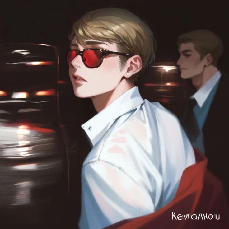 Kim Taehyung from the South Korean group BTS, blonde haired taehyung