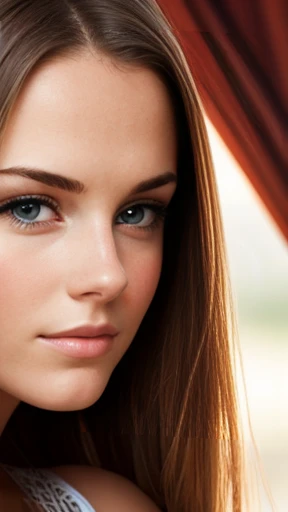 A beautiful young Dutch woman with focus on her face.
