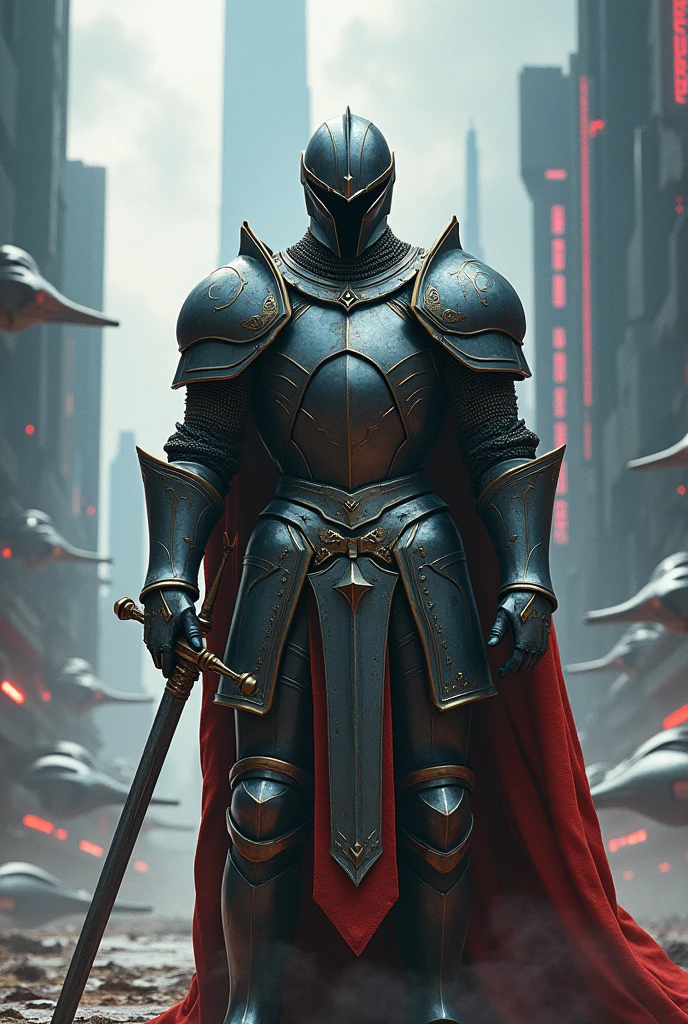  Medieval Soldier, in a futuristic world 