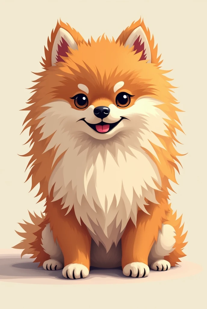 Designing an art logo with a Pomeranian dog