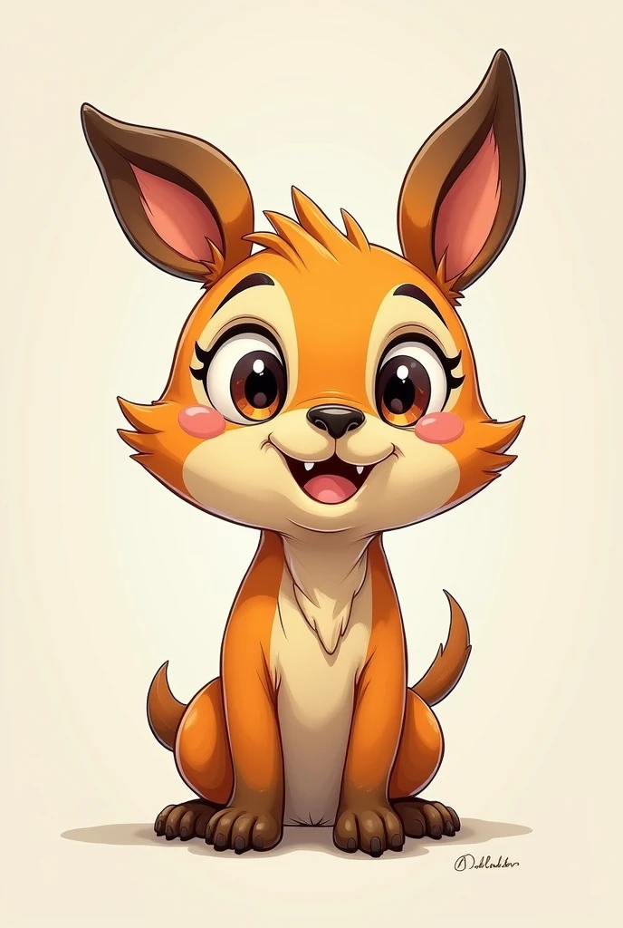 Picture of a cartoon character never made before facing forward and clearly identifiable with all details