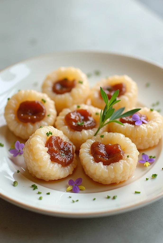 Sago stuffed with pork, beautifully arranged

