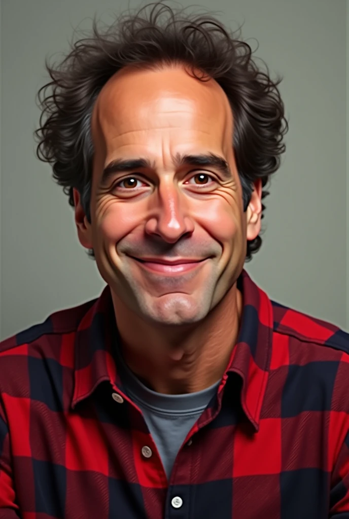 Jerry Seinfeld with red flannel shirt