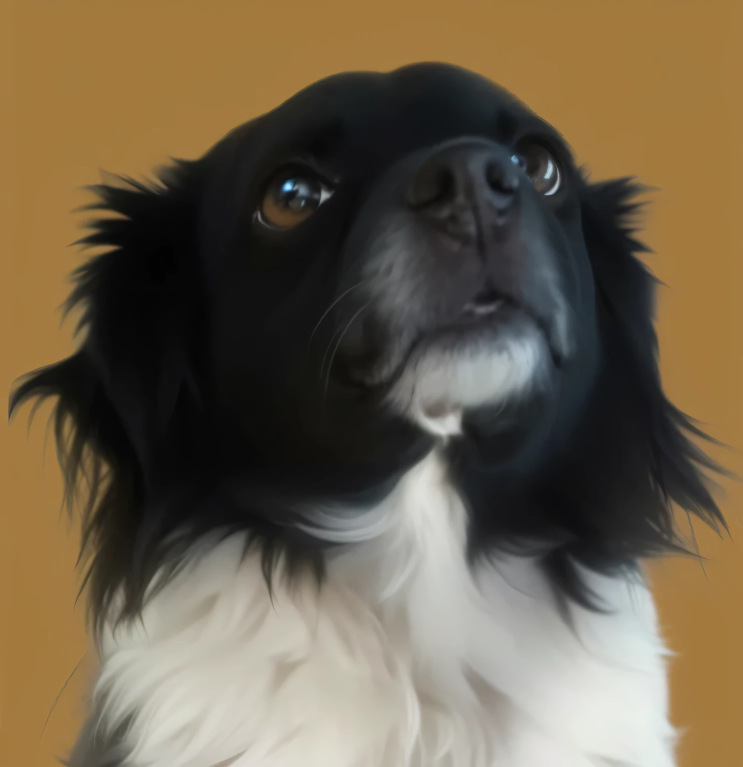 a very cute furry dog,very furry,  hairs drawn like cartoon, perfectly drawn eyes, eyes like a cartoon drawing, beautiful eyes, perfect eyes, she is very happy, she is smiling, the image is very detailed