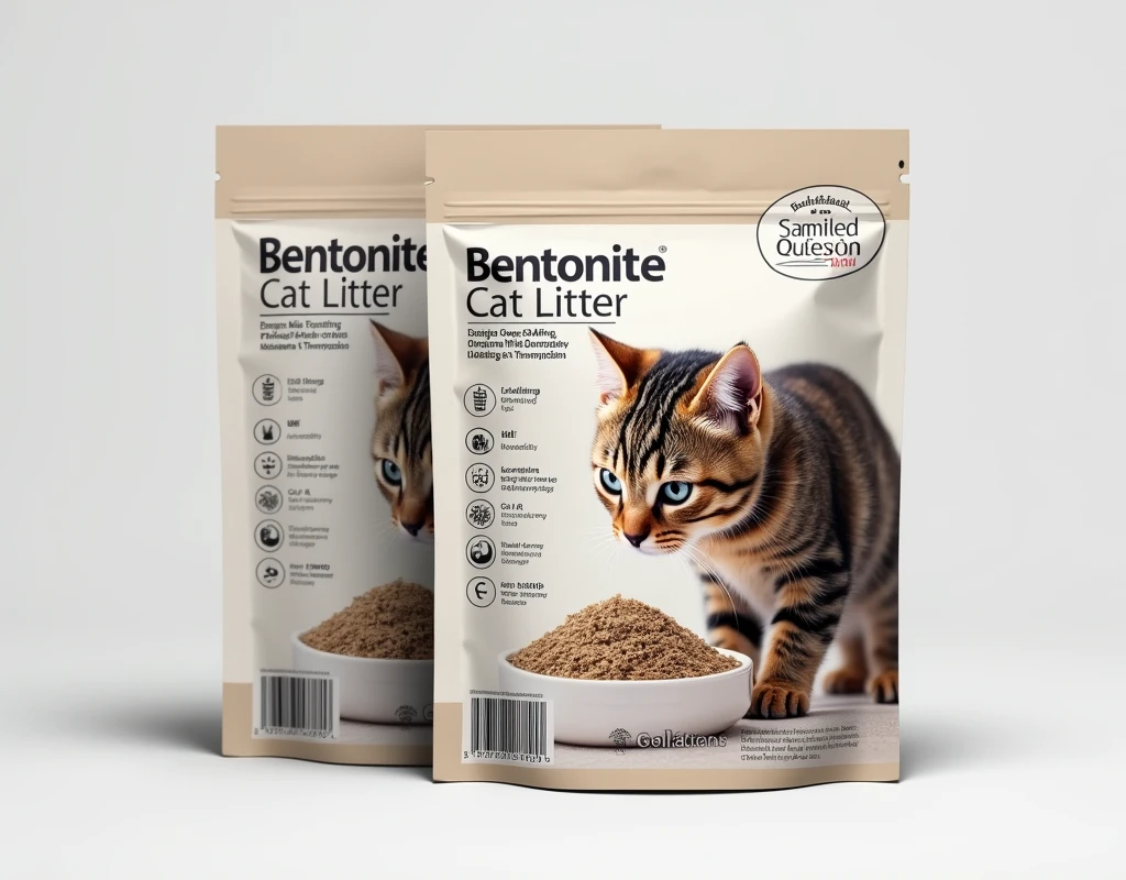 
make cat litter bentonite packaging sample, poster text, text in Turkish