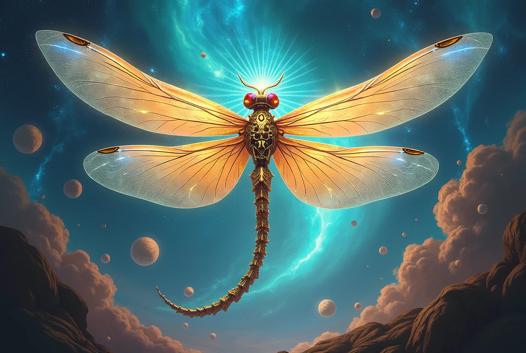 magic dragonfly as ancient god, concept art, 