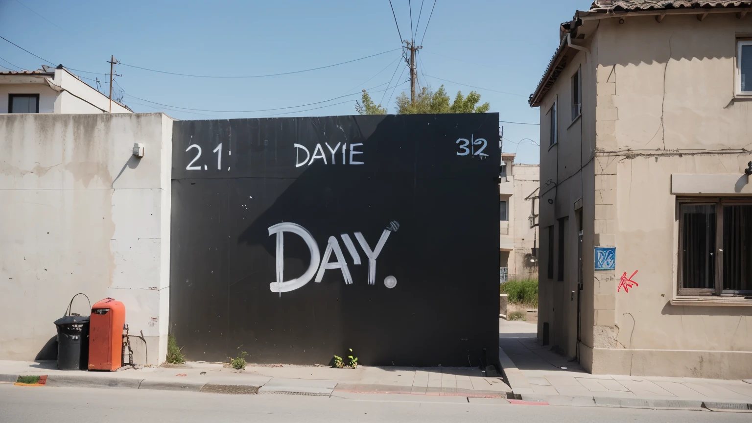 (photorealism:1.2), A wall that written ''MERAKLI DAYI'' on it